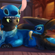 Image for article titled When Toothless And Stitch Have Sleepovers, They Dress Up As Each Other